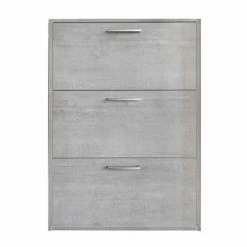 Meubletmoi Meubles D'entrée Et à Chaussures Meuble à Chaussures 3 Tiroirs 9 Paires Décor Béton -Meubles d'appoint Soldes meuble a chaussures 3 tiroirs 9 paires decor beton 2