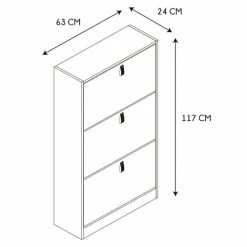 Casâme Meubles D'entrée Et à Chaussures Meuble à Chaussures 3 Tiroirs Décor Chêne - 12 Paires - L63cm -Meubles d'appoint Soldes meuble a chaussures 3 tiroirs decor chene 12 paires l63cm 4