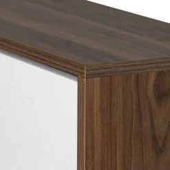 Urban Meuble Meubles D'entrée Et à Chaussures Meuble à Chaussures 3 Tiroirs Style Scandinave Noyer/blanc -Meubles d'appoint Soldes meuble a chaussures 3 tiroirs style scandinave noyer blanc 4