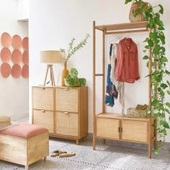 Maisons Du Monde Meubles D'entrée Et à Chaussures Meuble à Chaussures 4 Portes Cannage En Rotin -Meubles d'appoint Soldes meuble a chaussures 4 portes cannage en rotin 1000 5 4 217673 4