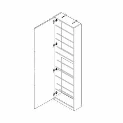 Meubletmoi Meubles D'entrée Et à Chaussures Meuble à Chaussures Blanc Avec Miroir Pour 12 Paires -Meubles d'appoint Soldes meuble a chaussures blanc avec miroir pour 12 paires 2