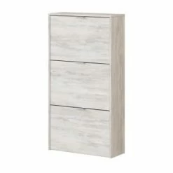 Usinestreet Meubles D'entrée Et à Chaussures Meuble à Chaussures Couleur Bois Clair 18 Paires L60cm X H113cm