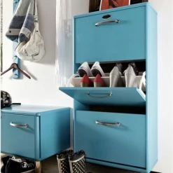 Meubles & Design Meubles D'entrée Et à Chaussures Meuble à Chaussures Design Bleu -Meubles d'appoint Soldes meuble a chaussures design bleu 2