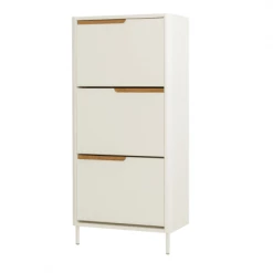 Meubles & Design Meubles D'entrée Et à Chaussures Meuble à Chaussures Design En Bois Blanc