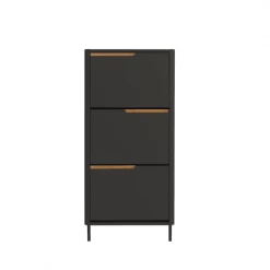 Meubles & Design Meubles D'entrée Et à Chaussures Meuble à Chaussures Design En Bois Gris -Meubles d'appoint Soldes meuble a chaussures design en bois gris 2