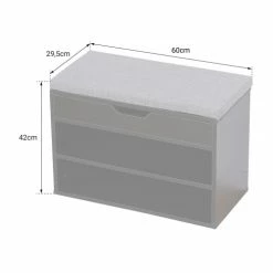 Happy Garden Meubles D'entrée Et à Chaussures Meuble à Chaussures Deux Casiers Avec Coffre Blanc -Meubles d'appoint Soldes meuble a chaussures deux casiers avec coffre blanc 4