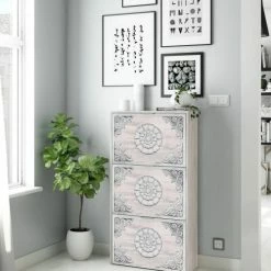 Nouveaux produits -Meubles d'appoint Soldes meuble a chaussures effet bois blanc 1