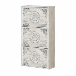 Dmora Meubles D'entrée Et à Chaussures Meuble à Chaussures Effet Bois Blanc