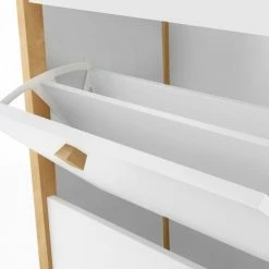 Woodman Meubles D'entrée Et à Chaussures Meuble à Chaussures En Bois 3 Portes Blanc -Meubles d'appoint Soldes meuble a chaussures en bois 3 portes blanc 4