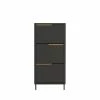 Tenzo Meubles D'entrée Et à Chaussures Meuble à Chaussures En Bois 3 Portes H131cm Gris Anthracite -Meubles d'appoint Soldes meuble a chaussures en bois 3 portes h131cm gris anthracite