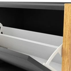 Woodman Meubles D'entrée Et à Chaussures Meuble à Chaussures En Bois Gris Foncé -Meubles d'appoint Soldes meuble a chaussures en bois gris fonce 3