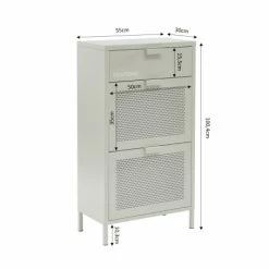 Pantone Meubles D'entrée Et à Chaussures Meuble à Chaussures Métal Beige Sable 3 Portes -Meubles d'appoint Soldes meuble a chaussures metal beige sable 3 portes 2