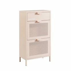 Pantone Meubles D'entrée Et à Chaussures Meuble à Chaussures Métal Rose Blush 3 Portes -Meubles d'appoint Soldes meuble a chaussures metal rose blush 3 portes 2