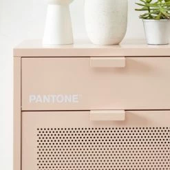 Pantone Meubles D'entrée Et à Chaussures Meuble à Chaussures Métal Rose Blush 3 Portes -Meubles d'appoint Soldes meuble a chaussures metal rose blush 3 portes 3