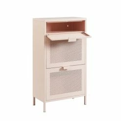 Pantone Meubles D'entrée Et à Chaussures Meuble à Chaussures Métal Rose Blush 3 Portes -Meubles d'appoint Soldes meuble a chaussures metal rose blush 3 portes 4