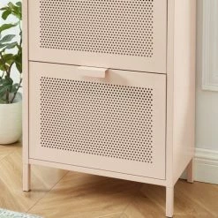 Pantone Meubles D'entrée Et à Chaussures Meuble à Chaussures Métal Rose Blush 3 Portes -Meubles d'appoint Soldes meuble a chaussures metal rose blush 3 portes 5