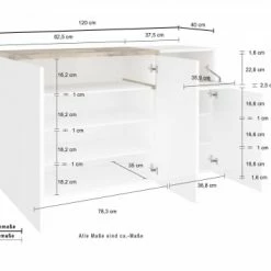Dmora Meubles D'entrée Et à Chaussures Meuble à Chaussures Moderne Effet Bois Blanc -Meubles d'appoint Soldes meuble a chaussures moderne effet bois blanc 10
