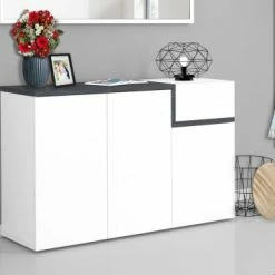 Dmora Meubles D'entrée Et à Chaussures Meuble à Chaussures Moderne Effet Bois Blanc -Meubles d'appoint Soldes meuble a chaussures moderne effet bois blanc 17