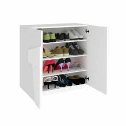 Dmora Meubles D'entrée Et à Chaussures Meuble à Chaussures Moderne Effet Bois Blanc 11 Dmora Meubles D'entrée Et à Chaussures Meuble à Chaussures Moderne Effet Bois Blanc -Meubles d'appoint Soldes meuble a chaussures moderne effet bois blanc 3