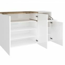 Dmora Meubles D'entrée Et à Chaussures Meuble à Chaussures Moderne Effet Bois Blanc -Meubles d'appoint Soldes meuble a chaussures moderne effet bois blanc 8