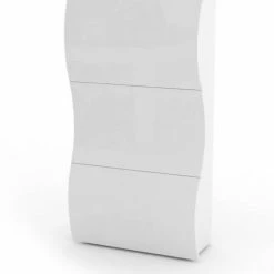 Dmora Meubles D'entrée Et à Chaussures Meuble à Chaussures Moderne Effet Bois Blanc Brillant