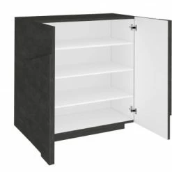 Dmora Meubles D'entrée Et à Chaussures Meuble à Chaussures Moderne Effet Bois Gris -Meubles d'appoint Soldes meuble a chaussures moderne effet bois gris 4