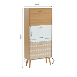 Baita Meubles D'entrée Et à Chaussures Meuble A Chaussures Motifs Et Effet Chêne 3 Portes 60cm -Meubles d'appoint Soldes meuble a chaussures motifs et effet chene 3 portes 60cm 2