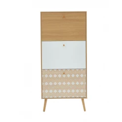 Baita Meubles D'entrée Et à Chaussures Meuble A Chaussures Motifs Et Effet Chêne 3 Portes 60cm