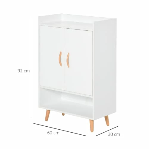 Homcom Meubles D'entrée Et à Chaussures Meuble à Chaussures Scandinave Placard 2 Portes 4 étagères Blanc 5 Homcom Meubles D'entrée Et à Chaussures Meuble à Chaussures Scandinave Placard 2 Portes 4 étagères Blanc – Image 3