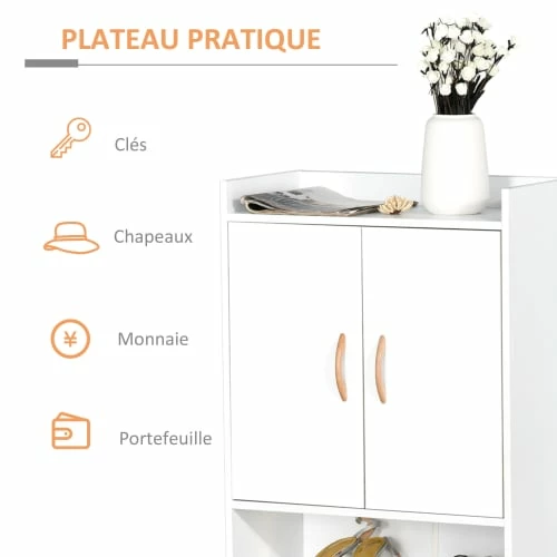Homcom Meubles D'entrée Et à Chaussures Meuble à Chaussures Scandinave Placard 2 Portes 4 étagères Blanc 7 Homcom Meubles D'entrée Et à Chaussures Meuble à Chaussures Scandinave Placard 2 Portes 4 étagères Blanc – Image 5