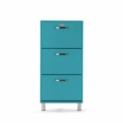 Tenzo Meubles D'entrée Et à Chaussures Meuble à Chaussures Vintage H121cm Turquoise -Meubles d'appoint Soldes meuble a chaussures vintage h121cm turquoise 3