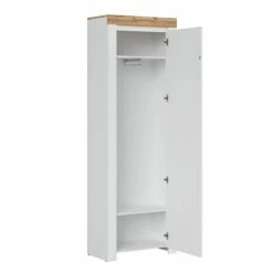 Brw Meubles D'entrée Et à Chaussures Meuble D'entrée 1 Porte Blanc Et Naturel -Meubles d'appoint Soldes meuble d entree 1 porte blanc et naturel 2