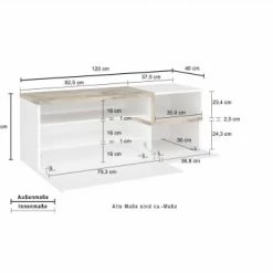 Dmora Meubles D'entrée Et à Chaussures Meuble D'entrée Effet Bois Blanc -Meubles d'appoint Soldes meuble d entree effet bois blanc 3