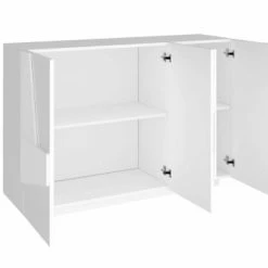 Dmora Meubles D'entrée Et à Chaussures Meuble D'entrée Effet Bois Blanc Brillant -Meubles d'appoint Soldes meuble d entree effet bois blanc brillant 2