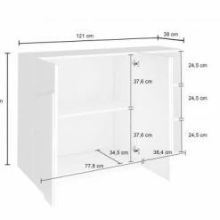 Dmora Meubles D'entrée Et à Chaussures Meuble D'entrée Effet Bois Blanc Brillant -Meubles d'appoint Soldes meuble d entree effet bois blanc brillant 3
