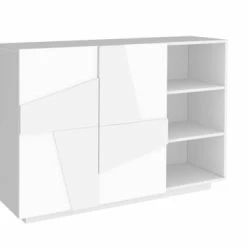 Dmora Meubles D'entrée Et à Chaussures Meuble D'entrée Effet Bois Blanc Brillant