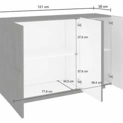 Dmora Meubles D'entrée Et à Chaussures Meuble D'entrée Effet Bois Blanc Brillant -Meubles d'appoint Soldes meuble d entree effet bois blanc brillant 8