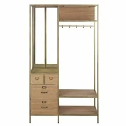 Maisons Du Monde Meubles D'entrée Et à Chaussures Meuble D'entrée Industriel 4 Tiroirs En Métal Coloris Laiton Patiné Et Vieilli