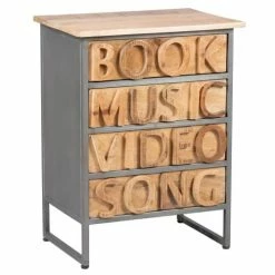 Altobuy Meubles D'entrée Et à Chaussures Meuble De Rangement 4 Tiroirs Aspect Vieilli