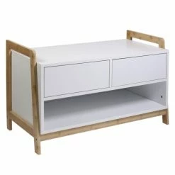 Altobuy Meubles D'entrée Et à Chaussures Meuble De Rangement Naturel Et Blanc