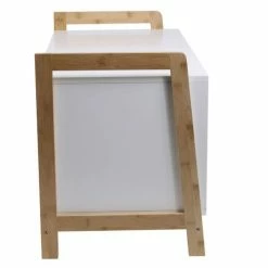 Altobuy Meubles D'entrée Et à Chaussures Meuble De Rangement Naturel Et Blanc -Meubles d'appoint Soldes meuble de rangement naturel et blanc 3