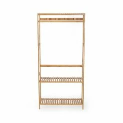 Compactor Valets De Nuits Et Portants Meuble Vestiaire En Bambou 80x27,5xH170cm -Meubles d'appoint Soldes meuble vestiaire en bambou 80x27 5xh170cm 1