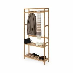 Compactor Valets De Nuits Et Portants Meuble Vestiaire En Bambou 80x27,5xH170cm -Meubles d'appoint Soldes meuble vestiaire en bambou 80x27 5xh170cm 3