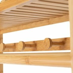 Compactor Valets De Nuits Et Portants Meuble Vestiaire En Bambou 80x27,5xH170cm -Meubles d'appoint Soldes meuble vestiaire en bambou 80x27 5xh170cm 4