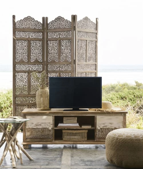 Maisons Du Monde Paravents Paravent Blanchi 4 Maisons Du Monde Paravents Paravent Blanchi – Image 2