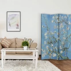 Legendarte Paravents Paravent - Cloison Amandier En Fleurs - Van Gogh Cm 145x170 (4 Volets) -Meubles d'appoint Soldes paravent cloison amandier en fleurs van gogh cm 145x170 4 volets 2