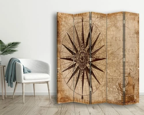 Legendarte Paravents Paravent - Cloison Ancien Parchemin Cm 180x170 (5 Volets) 4 Legendarte Paravents Paravent - Cloison Ancien Parchemin Cm 180x170 (5 Volets) – Image 2