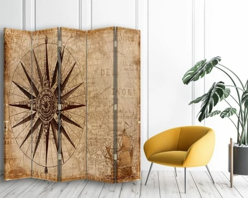 Legendarte Paravents Paravent - Cloison Ancien Parchemin Cm 180x170 (5 Volets) 5 Legendarte Paravents Paravent - Cloison Ancien Parchemin Cm 180x170 (5 Volets) – Image 3