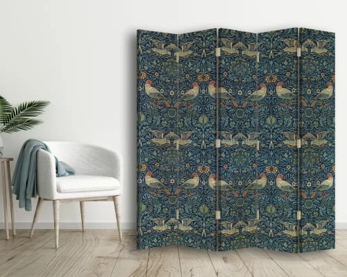 Legendarte Paravents Paravent - Cloison Bird - William Morris 180x170cm (5 Volets) 5 Legendarte Paravents Paravent - Cloison Bird - William Morris 180x170cm (5 Volets) – Image 3
