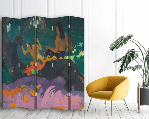 Legendarte Paravents Paravent - Cloison Fatata Te Miti - Paul Gauguin Cm 180x170 (5 Volets) 4 Legendarte Paravents Paravent - Cloison Fatata Te Miti - Paul Gauguin Cm 180x170 (5 Volets) – Image 2